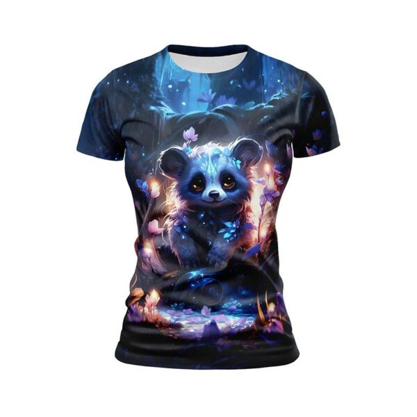 Футболка женская спортивная с принтом «Панда. Сказочный лес. Арт. Panda. Fairytale forest. Art»