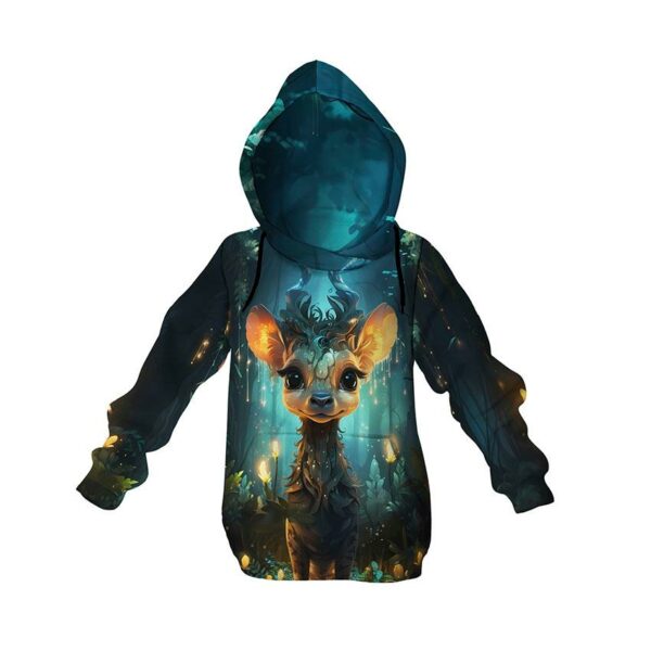 Худи детское с принтом «Оленёнок. Сказочный лес. Арт. Deer. Fairytale forest. Art»