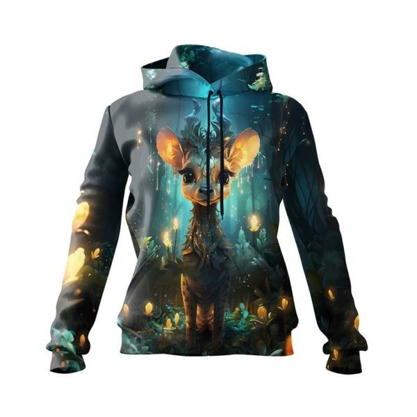 Худі жіноче з принтом «Оленя. Казковий ліс. Арт. Deer. Fairytale forest. Art»