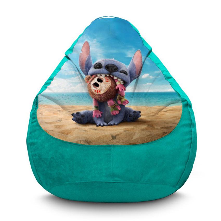 Кресло мешок с принтом «Лило и Стич. Пляжный Стич. Lilo and Stitch. Beach Stitch»