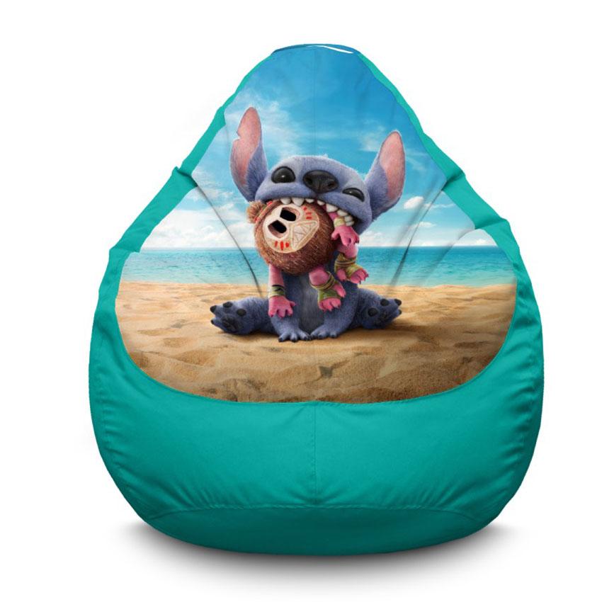Кресло мешок с принтом «Лило и Стич. Пляжный Стич. Lilo and Stitch. Beach Stitch»