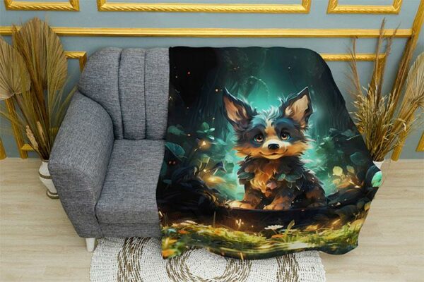 Плед «Щенок. Сказочный лес. Арт. Puppy. Fairytale Forest. Art»