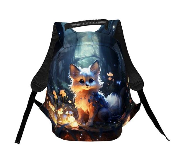 Рюкзак антивор с принтом "Лисичка. Сказочный лес. Арт. Fox. Fairytale forest. Art"