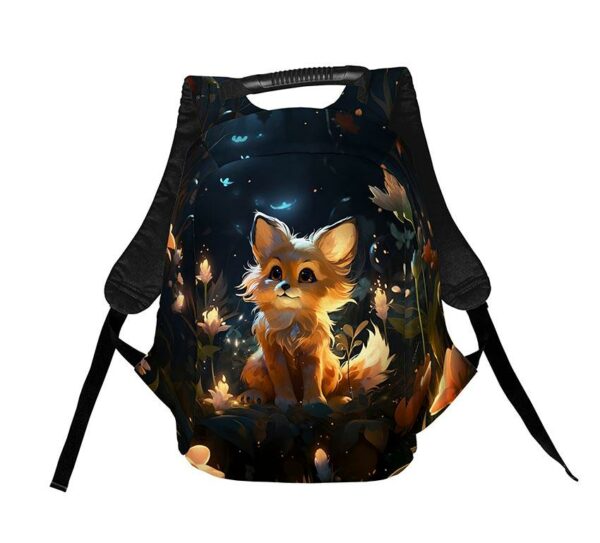 Рюкзак антикрадій з принтом "Лисичка. Нічна казка. Казковий ліс. Fox. Night Tale. Fairytale forest"