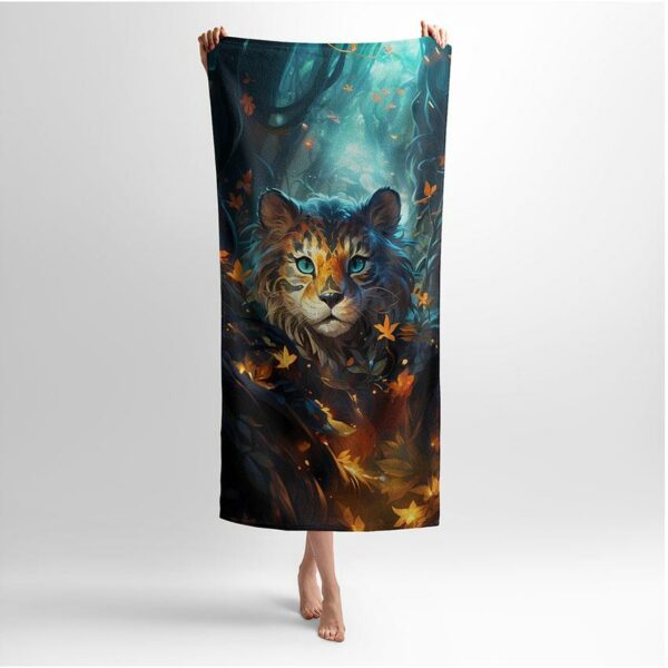 Полотенце с принтом «Тигр. Сказочный лес. Арт. Tiger. Fairytale forest. Art»