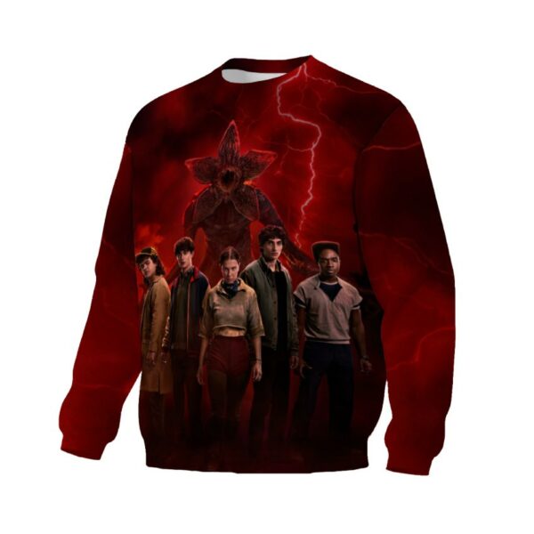 Свитшот унисекс с принтом «Очень странные дела. 5 сезон. Демогоргон угроза. Stranger Things. Season 5. Demogorgon threat»