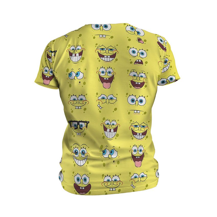 Футболка дитяча спортивна з принтом «Губка Боб. Веселий патерн. SpongeBob. Happy Pattern»