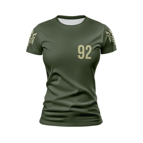 Футболка женская спортивная с принтом «92-я отдельная штурмовая бригада. Украинская тактика. Ukrainian Tactics»