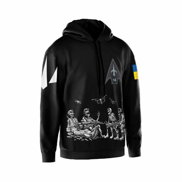 Худи мужское с принтом «14-й отдельный полк беспилотных авиационных комплексов. Бессмертные дроны. Immortal Drones»