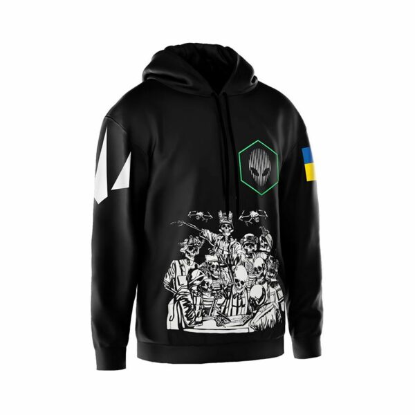 Худи мужское с принтом «412-я отдельная бригада беспилотных систем «NEMESIS». Команда бессмертных. Undead Squad»