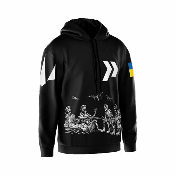 Худи мужское с принтом «413-й отдельный батальон беспилотных систем «Рейд». Бессмертные дроны. Immortal Drones»