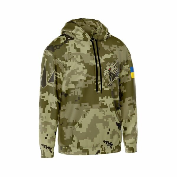 Худи мужское с принтом «424-й отдельный батальон беспилотных систем «SVAROG». Камуфляж. Camouflage»