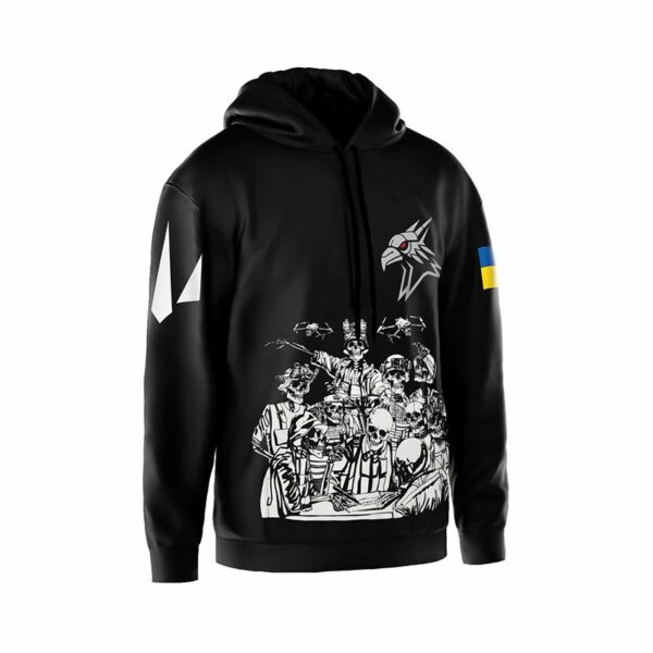 Худи мужское с принтом «424-й отдельный батальон беспилотных систем «SVAROG». Команда бессмертных. Undead Squad»