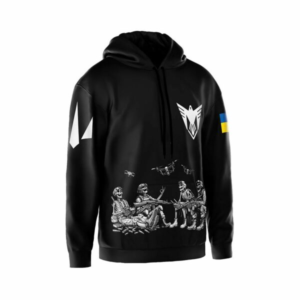 Худи мужское с принтом «9-я отдельная бригада беспилотных систем. Бессмертные дроны. Immortal Drones»