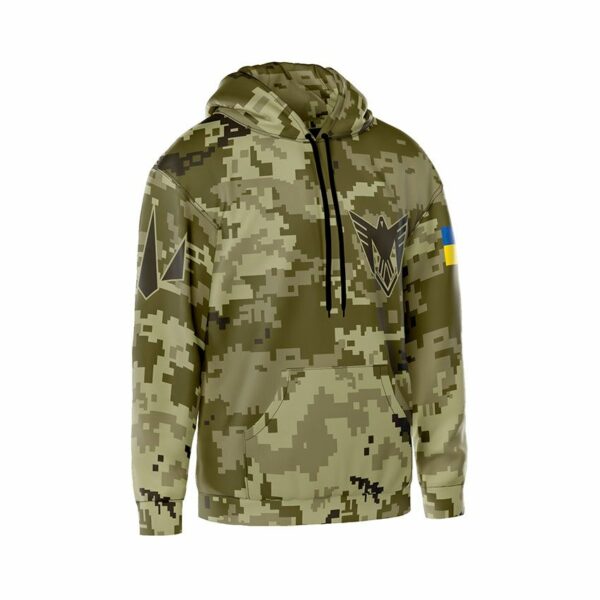 Худи мужское с принтом «9-я отдельная бригада беспилотных систем. Камуфляж. Camouflage»