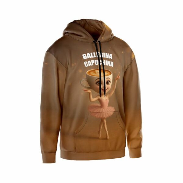 Худи мужское с принтом «Балерина Капучина. Мем. Ballerina Capuchina. Meme»