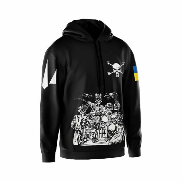 Худи мужское с принтом «Батальон «Flying Skull» Команда бессмертных. Undead Squad»