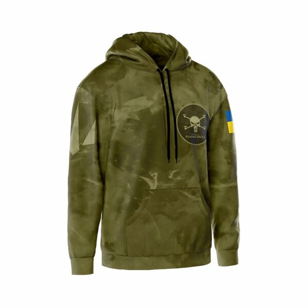 Худи мужское с принтом «Батальон «Flying Skull» Тактический стиль. Tactical style»