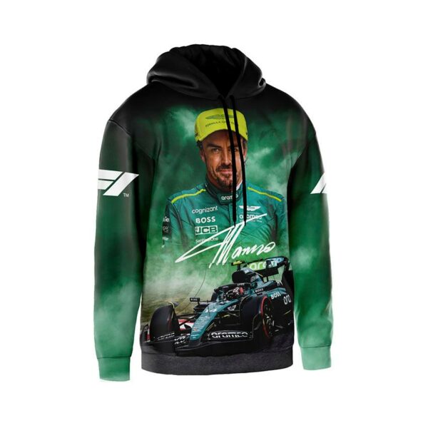 Худи мужское с принтом «Фернандо Алонсо. Автогонщик. Формула-1. Fernando Alonso. Driver. Formula-1»