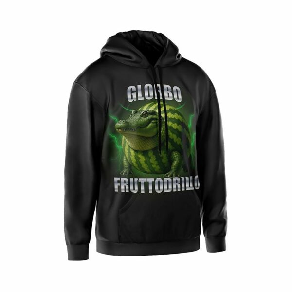 Худи мужское с принтом «Глорбо Фруттодрилло. Мемный зверь. Glorbo Fruttodrillo. Meme Beast»