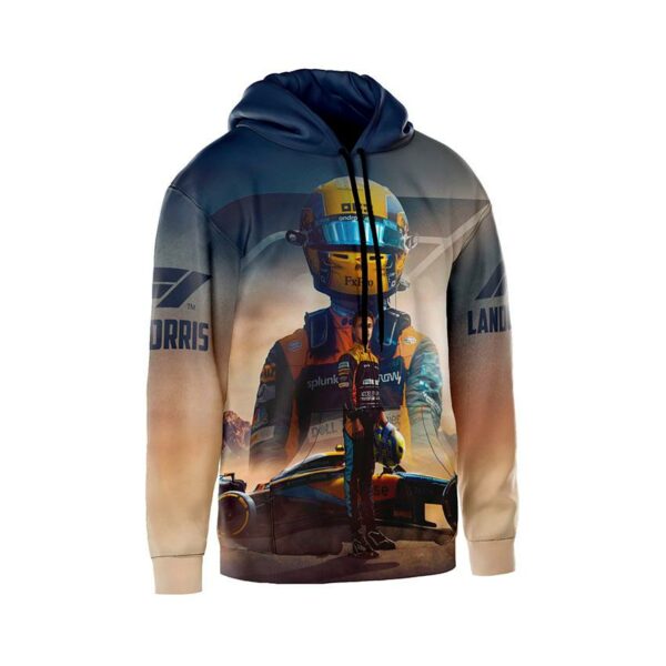Худи мужское с принтом «Ландо Норрис. Звезда Формулы-1. Lando Norris. Formula-1 Star»