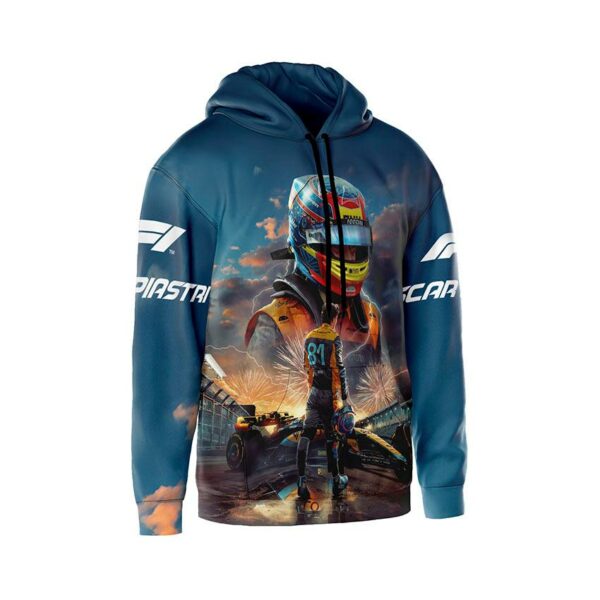 Худи мужское с принтом «Оскар Пиастри. Триумф номера 81. Формула-1. Oscar Jack Piastri. Triumph of number 81. Formula-1»
