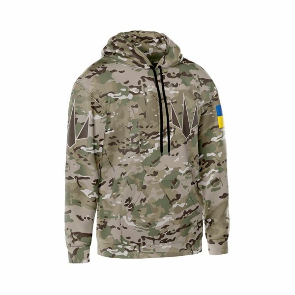 Худи мужское с принтом «Силы беспилотных систем. Несокрушимый знак. The Power of Unmanned Systems. Unbreakable Symbol»