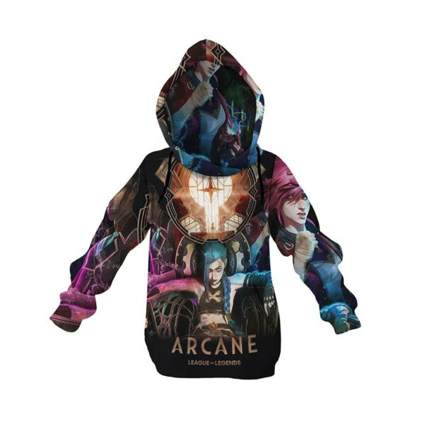 Худі дитяче з принтом «Джинкс. Тінь Пілтоверу. Аркейн. Jinx. Shadow of Piltover. Arcane»