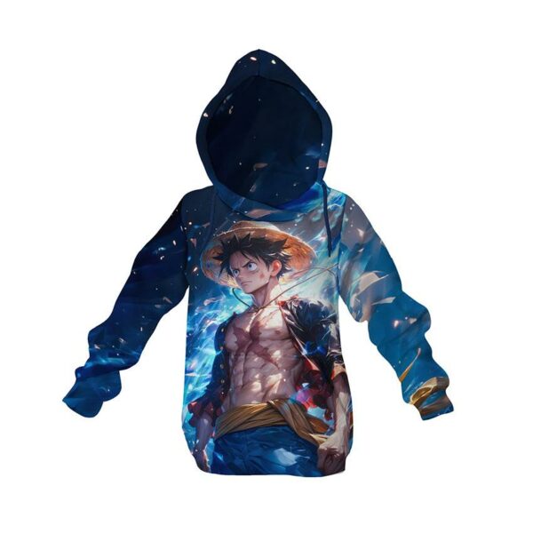 Худі дитяче з принтом «Луффі на космічному фоні. Ван Піс. Lufie on the space background. One Piece»