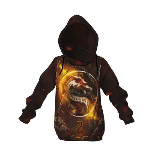 Худі дитяче з принтом «Полум'яний дракон. Мортал Комбат. Flaming Dragon. Mortal Kombat»