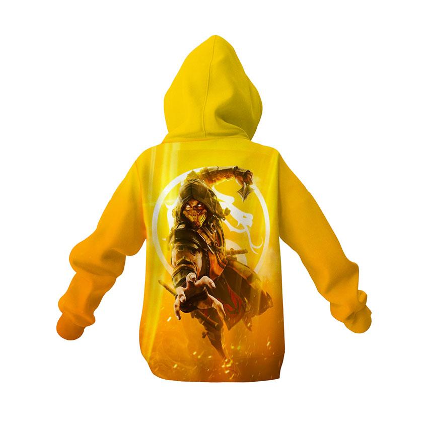 Худі дитяче з принтом «Скорпіон. Золотий воїн. Мортал Комбат. Scorpion. Golden Warrior. Mortal Kombat»