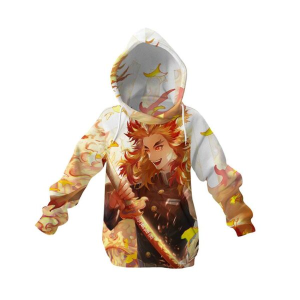 Худі дитяче з принтом «Сильний Кеджиро Ренгоку. Клинок. який знищує демонів. Strong Kyojuro Rengoku. Demon Slayer»