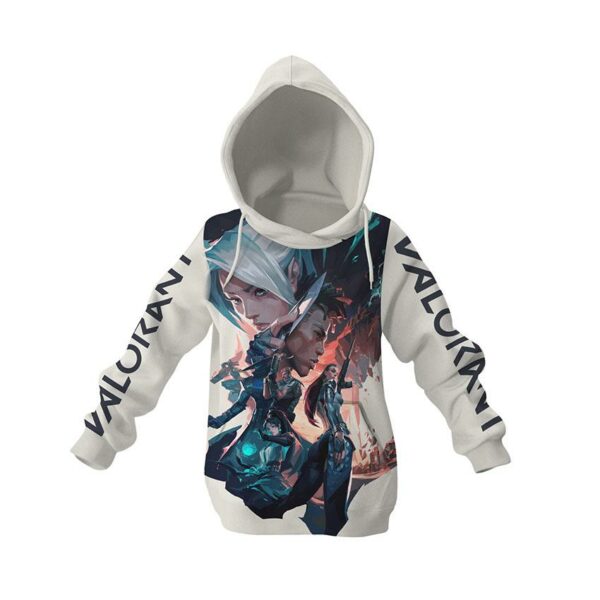Худі дитяче з принтом «Валорант. Кіберпанк бійці. Valorant. Cyberpunk Fighters»