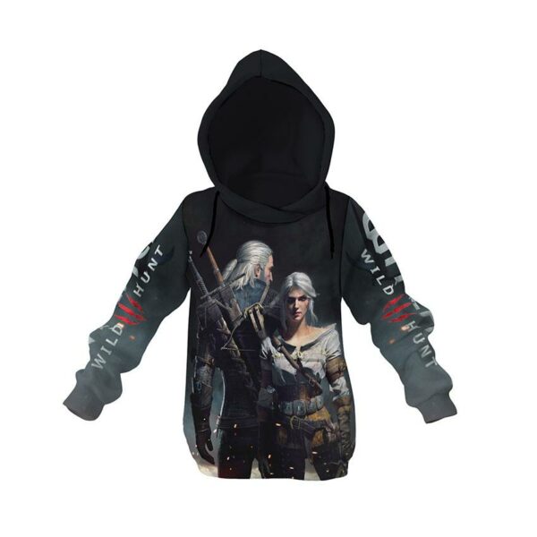 Худі дитяче з принтом «Відьмак 3. Геральт та Цірі. The Witcher 3. Geralt and Ciri»