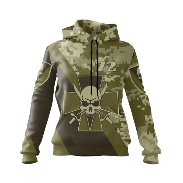 Худи женское с принтом «72-я отдельная механизированная бригада. Непокоренная сила. Unbroken Force»