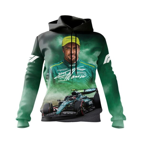 Худи женское с принтом «Фернандо Алонсо. Автогонщик. Формула-1. Fernando Alonso. Driver. Formula-1»