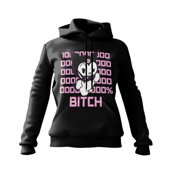 Худи женское с принтом «Куроми Бунтарка. Kuromi Rebel»