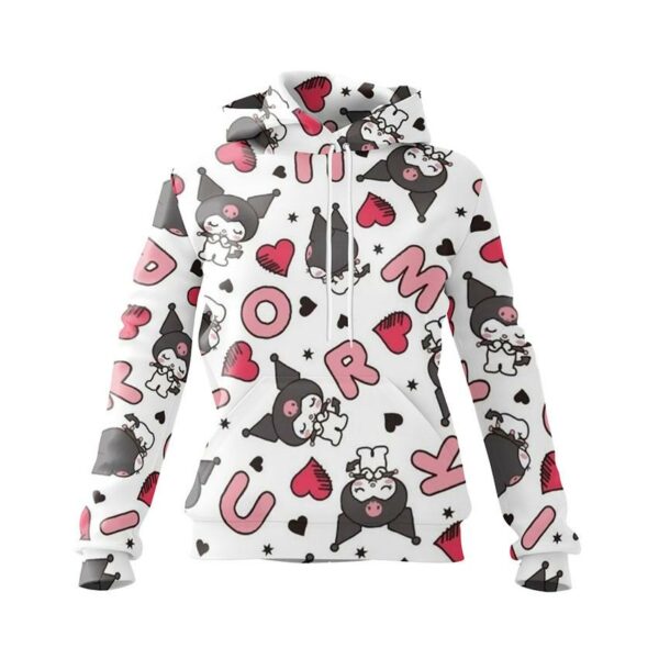 Худи женское с принтом «Куроми. Паттерн. Kuromi. Pattern»