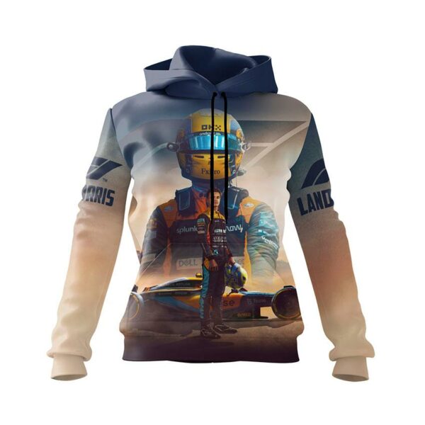 Худи женское с принтом «Ландо Норрис. Звезда Формулы-1. Lando Norris. Formula-1 Star»