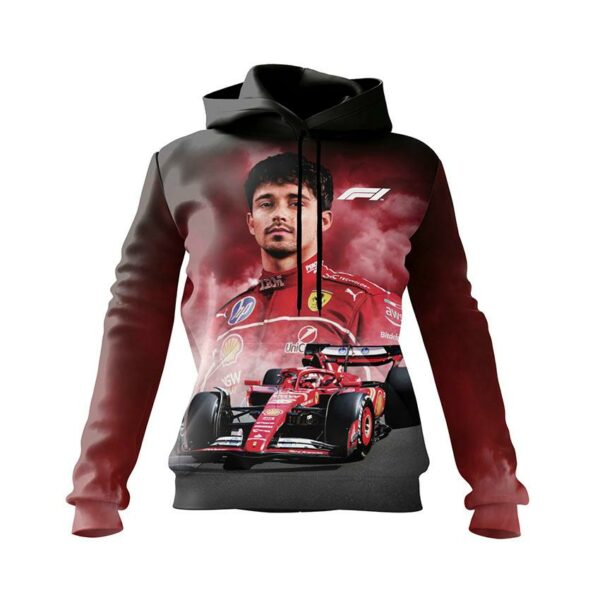 Худи женское с принтом «Шарль Леклер. Пилот Формулы-1. Charles Leclerc. Formula-1 driver»