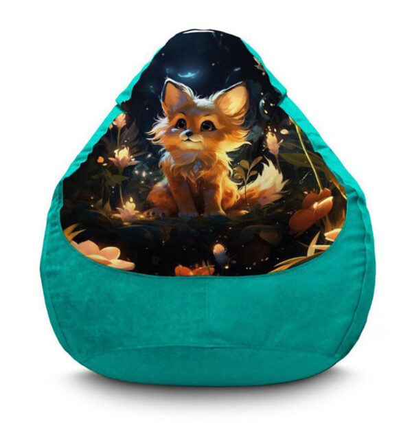 Кресло мешок с принтом «Лисичка. Ночная сказка. Сказочный лес. Fox. Night Tale. Fairytale forest»