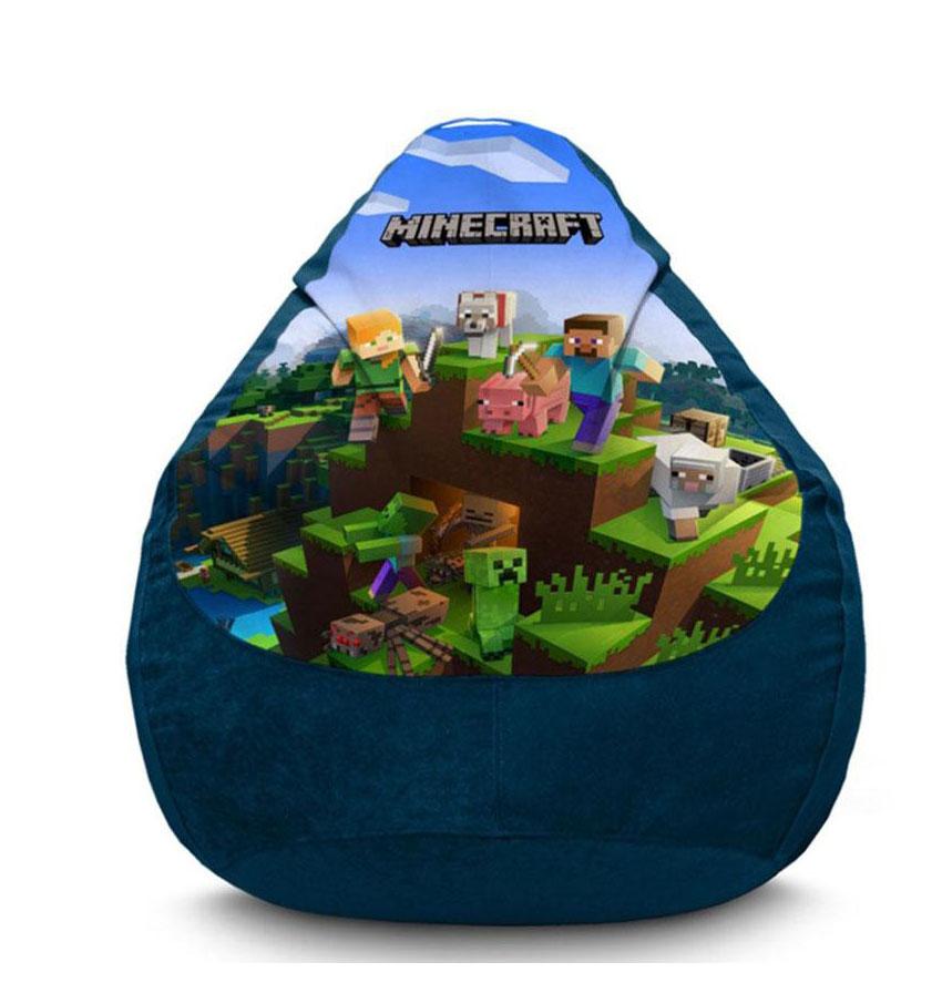 Крісло мішок з принтом «Майнкрафт. Популярна комп’ютерна гра. Minecraft. Popular computer game»