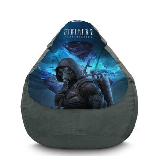 Крісло мішок з принтом «Сталкер: Серце Чорнобиля. Сталкерська Ніч. Stalker: Heart of Chornobyl. Stalker’s Night»
