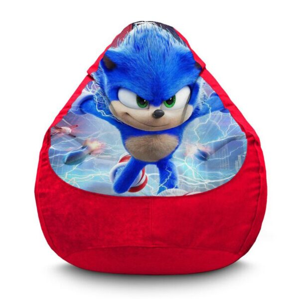 Кресло мешок с принтом «Ёж Соник. Популярный фильм. Sonic the Hedgehog. Popular movie»