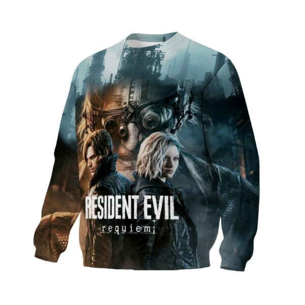 Світшот унісекс з принтом «Оселя Зла. Реквієм. Місто жаху. Resident Evil. Requiem. City of Horror»
