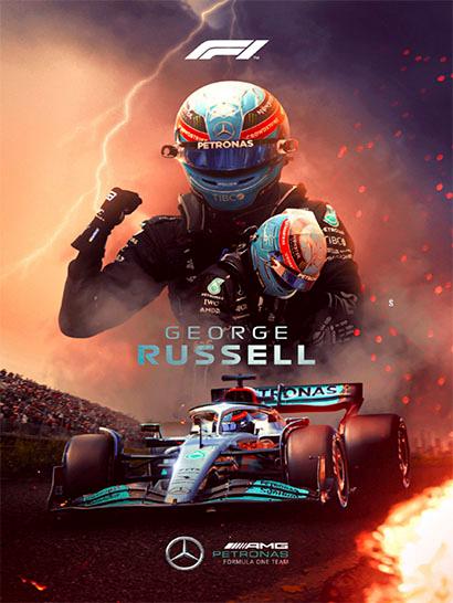 Плед «Джордж Расселл. Победоносный дух. Формула-1. George Russell. Victory Spirit. Formula-1»
