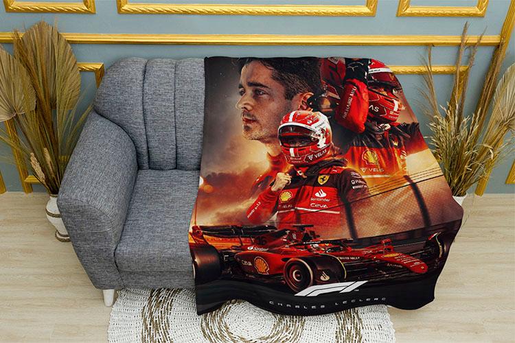 Плед «Шарль Леклер. Огненный драйв. Формула-1. Charles Leclerc. Fire Drive. Formula-1»