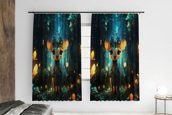 Штора с принтом «Оленёнок. Сказочный лес. Арт. Deer. Fairytale forest. Art»