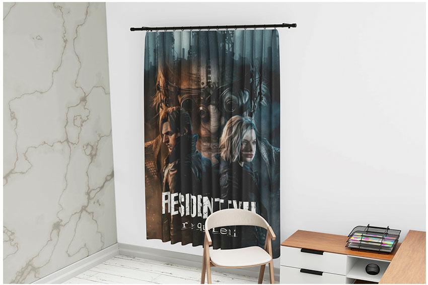 Штора с принтом «Обитель зла. Реквием. Город ужаса. Resident Evil. Requiem. City of Horror»