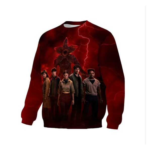 Світшот унісекс з принтом «Дивні Дива. 5 сезон. Демогоргон загроза. Stranger Things. Season 5. Demogorgon threat»